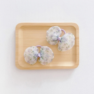 Girl Hair Tie Bow Round Floral CNY Pair (GPT6414)